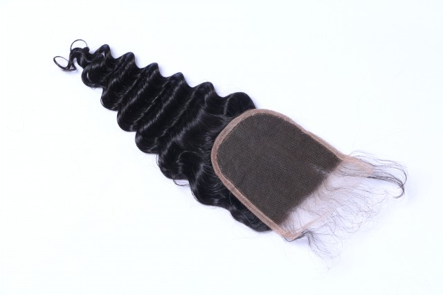 Virgin hair deep curl lace closure XS011